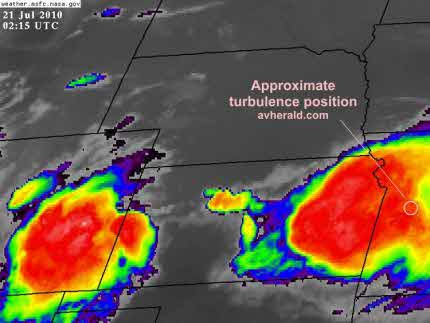 UA Flight 967 - Area of Turbulance